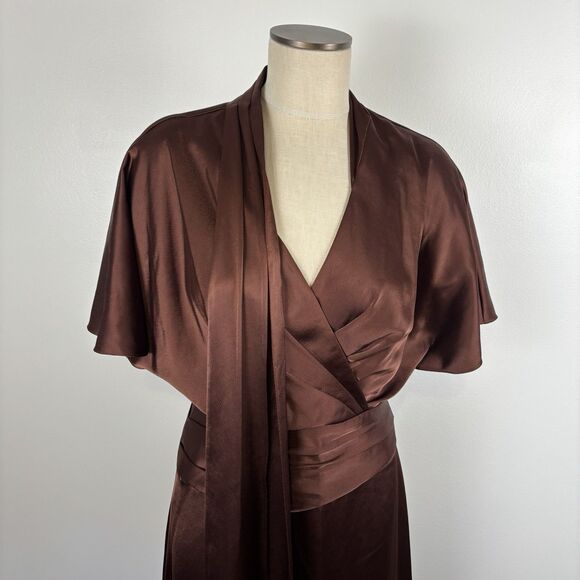 Alex Marie Satin Cocktail/Party Occasion Dress Size 8 Brown Satin NWT READ - Picture 6 of 13